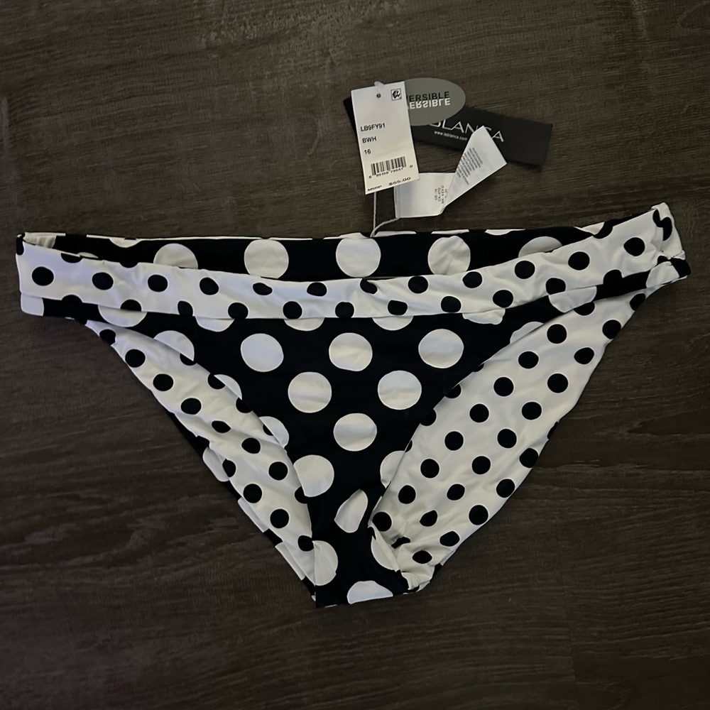 La Blanca Black and White Polka Dot Swim Bottom